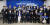 더불어민주당 대선 주자인 이재명 경기지사가 2일 오전 민주당 충북도당에서 열린 당원 간담회를 마친 뒤 기념촬영을 하고 있다. 뉴스1