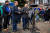 차기 독일 총리인 아르민 라셰트 노르트라인베스트팔렌주 총리(왼쪽)와 올라프 숄츠 재무장관이 3일 홍수 피해지역인 아헨 인근 스톨베르크를 방문해 기자회견을 하고 있다. EPA=연합뉴스
