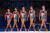 만화 '세일러문'을 테마로 연기한 우즈베키스탄 여자 리듬체조 선수들. 로이터=연합뉴스