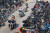 미국 모터사이클 애호가들이 스터지스 랠리에 참여하기 위해 사우스다코타주 스터지스시에 몰려들고 있다. AFP=연합뉴스