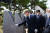 더불어민주당 대선주자인 이재명 경기지사가 15일 전남 여수시 이순신공원 내 항일독립운동기념탑에서 여수지역 항일운동 역사를 기록한 표지석을 살펴보고 있다. 뉴시스