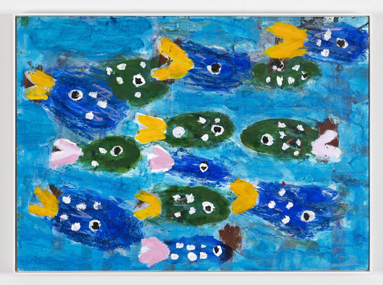  물고기 가족, Fisch Familie 2003, Acrylic on paper, 50 x 70 cm.[사진 가나아트]