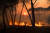 17일 남프랑스 바르 지역에서 산불이 발생해 석양을 배경으로 숲을 불태우고 있다. 산불로 인해 상 트로페 캠프장을 찾은 관광객 등 수천명이 대피했다. AFP=연합뉴스
