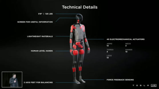 테슬라, 인간형 로봇 ‘테슬라봇’ 첫 공개…“내년에 선보일 것”