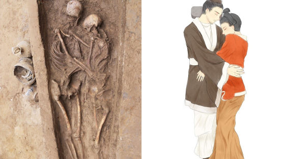 포옹 남녀 '1500년의 사랑'···고고학자들 놀래킨 '무덤속 반지'