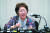 일본군 위안부 피해자 이용수 할머니가 지난해 5월 대구 수성구 만촌동 인터불고 호텔에서 기자회견을 하고 있다. 뉴스1