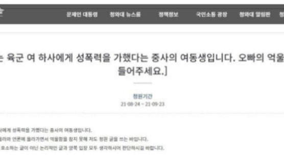 "성희롱도 육군 女하사가 했다" 가해자 여동생의 반격 청원