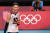 8일 도쿄 고토시 아리아케아리나에서 열린 2020도쿄올림픽 여자 배구 대 세르비아와의 동메달 결정전에서 김연경 선수가 공격을 성공시킨뒤 기뻐하고 있다. 도쿄=올림픽사진공동취재단