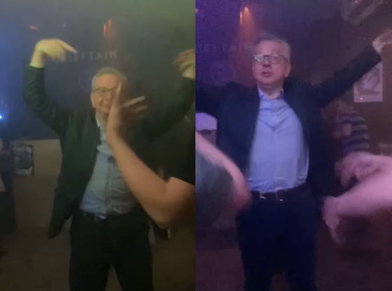 마이클 고브 영국 국무조정실장이 스코틀랜드의 한 클럽에서 춤을 추고 있는 모습. [사진 데일리메일 캡처]