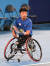 도쿄 패럴림픽 휠체어테니스 남자 단식 32강 경기에서 일본 사나다 다카시를 상대로 경기를 하는 임호원. [사진 대한장애인체육회]