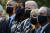 조 바이든 미국 대통령(가운데)이 11일(현지시간) 9/ 11 테러 20주년 기념 추모행사에 참석했다. 왼쪽부터 버락 오바마 전 대통령과 부인 미셸, 바이든 대통령과 부인 질, 마이클 블룸버그 전 뉴욕시장.[로이터=연합뉴스]