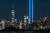 11일(현지시간) 뉴욕 맨해튼에서 9/11 테러 희생자들을 추모하는 푸른빛이 쏘아지고 있다. [AFP=연합뉴스]