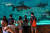지난 10일(현지시간) 싱가포르의 한 수족관에서 관람객들이 수조 안을 들여다보고 있다.[AFP=연합뉴스]
