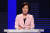 더불어민주당 추미애 대선 경선 후보가 14일 오후 서울 마포구 상암동 MBC에서 100분 토론을 준비하고 있다.  연합뉴스