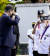 문재인 대통령이 22일(현지시각) 미국 하와이 펀치볼 국립묘지에서 한국전 참전용사들과 인사하고 있다. 연합뉴스