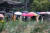 가을비가 내린 29일 오전 서울 세종대로 사거리에서 우산을 쓴 시민들이 발걸음을 재촉하고 있다. 뉴스1