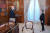 카이스 사이에드 튀니지 대통령(왼쪽)과 롬단 총리가 29일 대통령실에서 만나고 있다. EPA=연합뉴스