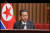 김정은 북한 국무위원장이 지난달 29일 열린 최고인민회의 제14기 제5차 회의 2일 회의에서 시정연설을 했다고 조선중앙TV가 지난달 30일 보도했다. 뉴스1