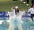 고진영이 2019년 4월 열린 ANA 인스퍼레이션 우승을 확정한 뒤 포피의 호수로 뛰어드는 세레모니를 펼치는 모습. [AFP=연합뉴스]