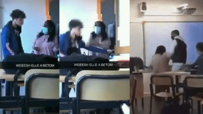 남학생 폭력에 2m 날아간 여교사…교실서 찍힌 영상 ‘충격’