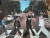 비틀스의 유명한 ‘애비로드’ 앨범 재킷을 배경으로 얼굴 사진을 합성했다. 왼쪽부터 유재하·김광석·김현식과 조영남씨. [사진 조영남]