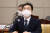 10월 18일 국회 법제사법위원회의 대검찰청 국정 감사에 출석한 김오수 검찰총장. 임현동 기자
