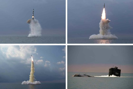 북한이 19일 '신형 잠수함발사탄도탄(SLBM)' 을 시험발사했다. 연합뉴스