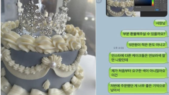 "이게 연보라냐, 회색이냐"…네티즌 싸움부른 케이크 색상