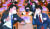 송영길 더불어민주당 대표(왼쪽)와 이준석 국민의힘 대표가 9일 서울 강남구 삼성동 코엑스에서 한국여성단체협의회가 주최한 제56회 전국여성대회에 참석해 얘기를 나누고 있다. [국회사진기자단]