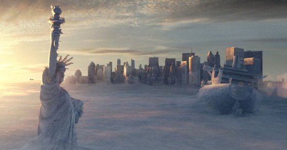 SF영화 '투모로우'의 한 장면. 극한의 한파가 몰아쳐 미국 뉴욕이 얼음과 눈의 도시로 변했다. [사진 이십세기폭스코리아]