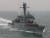 초계함 천안함(PCC-772)이 기동하고 있다. 2010년 3월 북한 잠수정이 쏜 어뢰 공격을 받았다. 해군