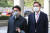 청와대 '울산시장 선거개입·하명수사' 사건으로 기소된 황운하 더불어민주당 의원이 15일 서울 서초구 중앙지법 앞에서 변호인단과 함께 기자회견을 하고 있다. 뉴스1