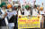11월 3일 인도의 농부들이 정부의 농지개혁법에 반대하는 시위를 하고 있다. [AFP=연합뉴스]