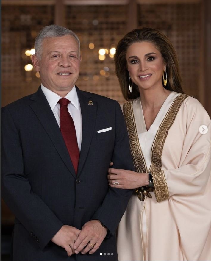 요르단 국왕 압둘라 2세(왼쪽)와 라니아 왕비. 인스타그램 캡처