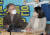 이재명 민주당 후보가 21일 충북 보은 보은마루에서 열린 판동초 학생들과 함께하는 '국민반상회'에서 부인 김혜경씨와 함께 참석해 대화하고 있다. 연합뉴스