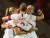 라트비아를 상대로 무려 20골이나 몰아친 잉글랜드 여자축구대표팀. [로이터=연합뉴스]