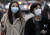 2일(현지시간) 미국 뉴욕시에서 행인들이 마스크를 쓰고 있다. [UPI=연합뉴스]