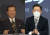 김대중 전 대통령(왼쪽)이 대선 직후였던 1997년 1월 18일 KBS에서 열린 '국민과의 대화' 생방송 프로그램에 출연한 모습. 이재명 더불어민주당 대선 후보(오른쪽)의 중도 확장 행보에 대해 여권에선 “과거 김 전 대통령의 ‘뉴DJ 플랜’과 유사하다”는 해석이 나오고 있다. 중앙포토, 임현동 기자.