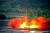북한이 2017년 5월 지대지 중장거리 전략 탄도미사일(IRBM) '화성-12'형을 시험발사 하는 모습. 조선중앙통신=연합뉴스