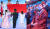 지난 4일 베이징 겨울올림픽 개회식의 중국 국기 입장에서 한 여성(노란원)이 한복을 입고 있는 모습(왼쪽사진)과, 한복을 입고 개회식을 관람한 황희 문화체육관광부 장관. 베이징=김경록 기자, [사진 문체부]
