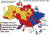 2014년 우크라이나 선거에서 나타난 지역별 투표 성향. 사진=위키피디아