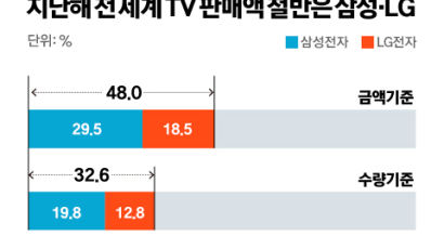 글로벌 TV시장 삼성·LG전자가 절반 먹었다
