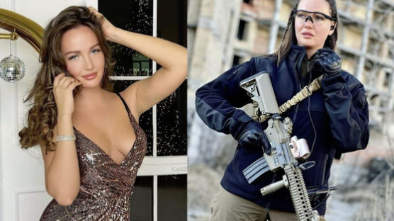 총 들고 전투복 입은 미스 우크라이나…드레스 벗어던졌다