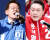 이재명 더불어민주당 대선후보(왼쪽)와 윤석열 국민의힘 대선후보가 지지를 호소하고 있다. 국회사진기자단
