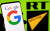 구글과 러시아 국영매체 러시아투데이의 로고.[로이터=연합뉴스]