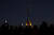 25일(현지시간) 프랑스 파리의 에펠탑이 우크라이나 국기 색으로 변해 있다. AP=연합뉴스
