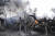 우크라이나 마리우폴의 군사시설이 러시아군의 공격에 파괴됐다. 연합뉴스