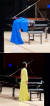 4일 인천의 독주회에서 우크라이나 국기 색의 드레스를 입은 피아니스트 손열음. [사진 파이플랜즈]