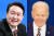 윤석열 대통령 당선인(왼쪽)과 조 바이든 미국 대통령. AP=연합뉴스, 뉴스1