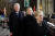 올브라이트(오른쪽)가 2011년 11월 프라하에서 빌 클린턴 부부와 함께 바츨라프 하벨 전 체코 대통령의 장례식에 참석하고 있다. [AFP=연합뉴스]
